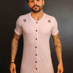 Camiseta Botão Rosa